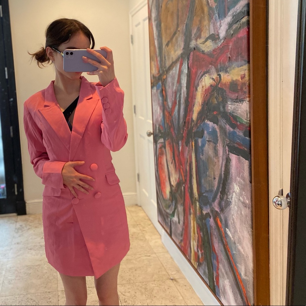 Meshki Pink Blazer Dress ( No stain just Shadow )